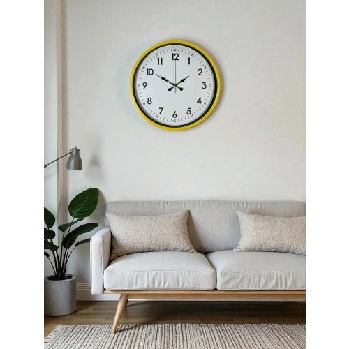 Zentime 36 Cm Sarı Dekoratif Duvar Saati