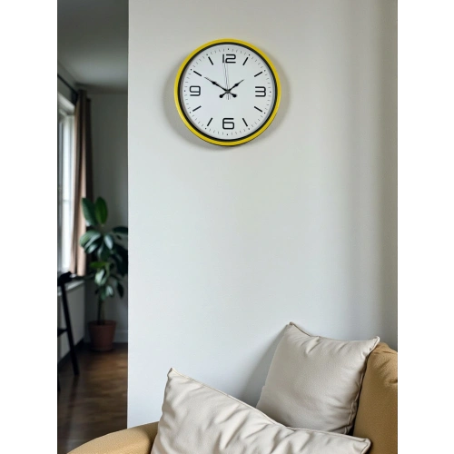 Zentime 36 Cm Sarı Dekoratif Duvar Saati