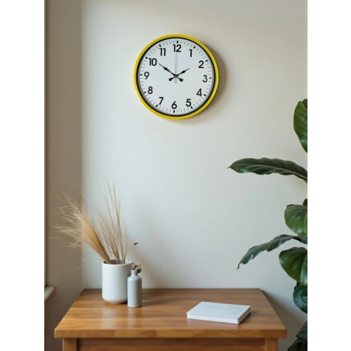 Zentime 36 Cm Sarı Dekoratif Duvar Saati