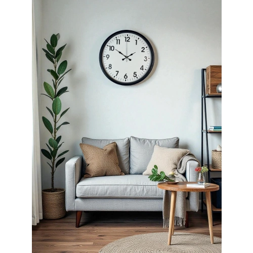 Zentime 36 Cm Siyah Dekoratif Duvar Saati