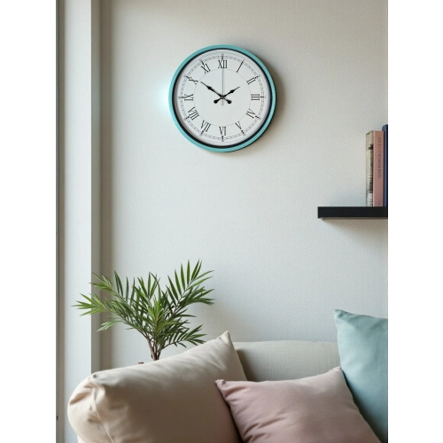 Zentime 36 Cm Turkuaz Dekoratif Duvar Saati