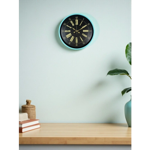 Zentime 36 Cm Turkuaz Dekoratif Duvar Saati