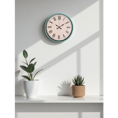 Zentime 36 Cm Turkuaz Dekoratif Duvar Saati