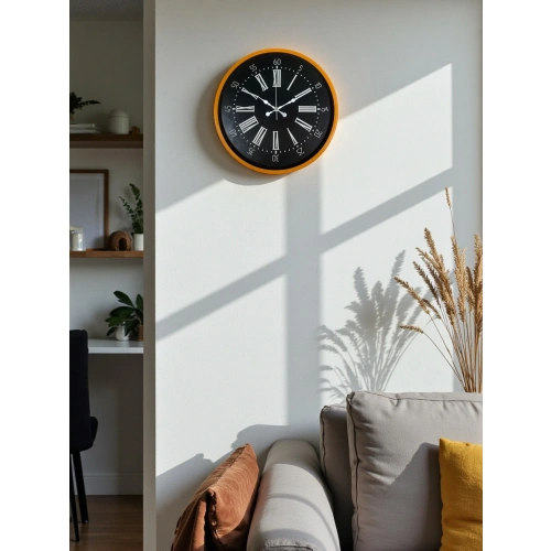 Zentime 36 Cm Turuncu Dekoratif Duvar Saati