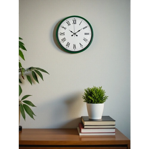 Zentime 36 Cm Yeşil Dekoratif Duvar Saati