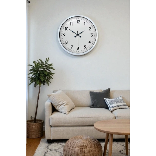 Zentime 40 Cm White Classic Wall Clock