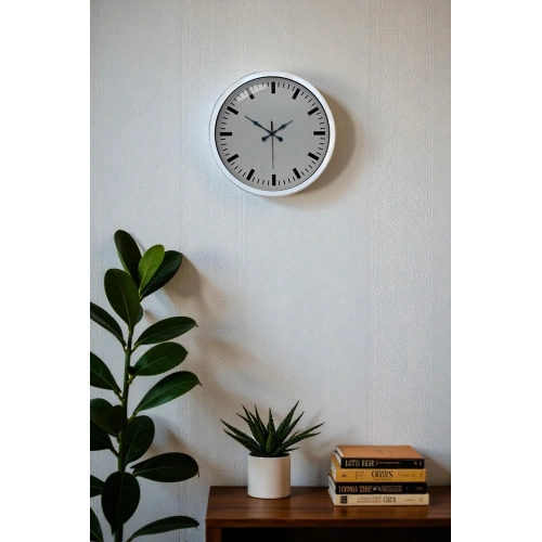 Zentime 40 Cm Beyaz Klasik Duvar Saati