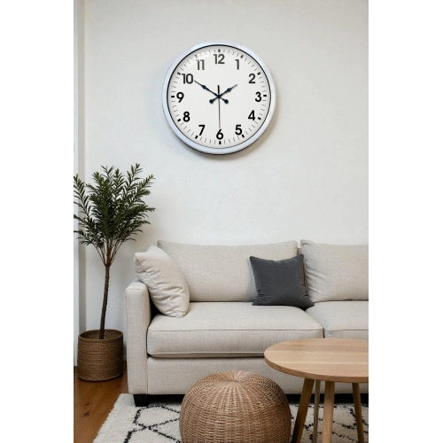Zentime 40 Cm Beyaz Klasik Duvar Saati