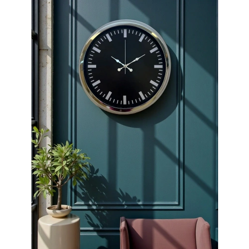 Zentime 40 Cm Krom Şık Duvar Saati