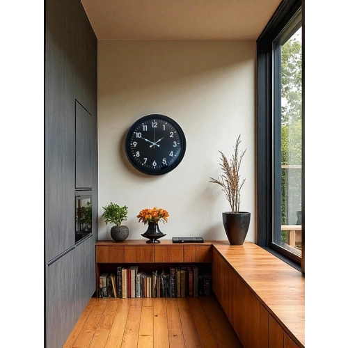 Zentime 40 Cm Siyah Şık Duvar Saati