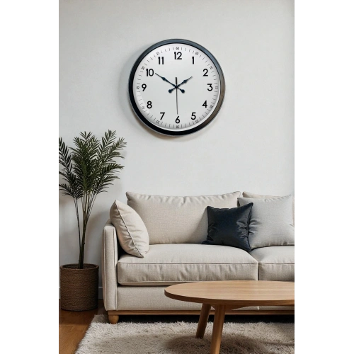 Zentime 40 Cm Siyah Şık Duvar Saati