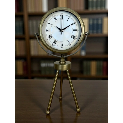 Zentime Eskitme Vintage Üç Ayaklı Masa Saati