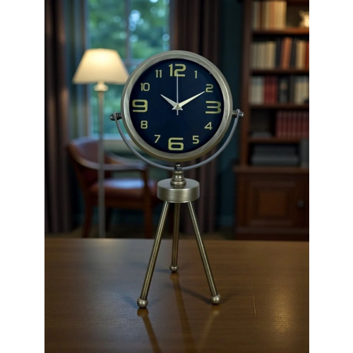 Zentime Eskitme Vintage Üç Ayaklı Masa Saati