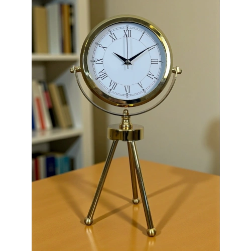 Zentime Gold Lüks Üç Ayaklı Masa Saati