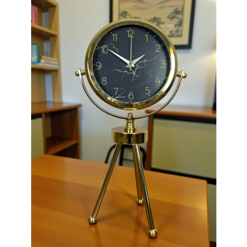 Zentime Gold Lüks Üç Ayaklı Masa Saati