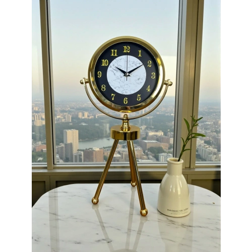 Zentime Gold Lüks Üç Ayaklı Masa Saati