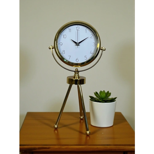 Zentime Gold Lüks Üç Ayaklı Masa Saati