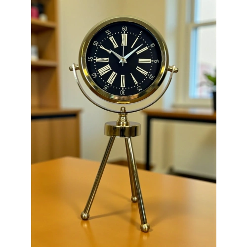 Zentime Gold Lüks Üç Ayaklı Masa Saati