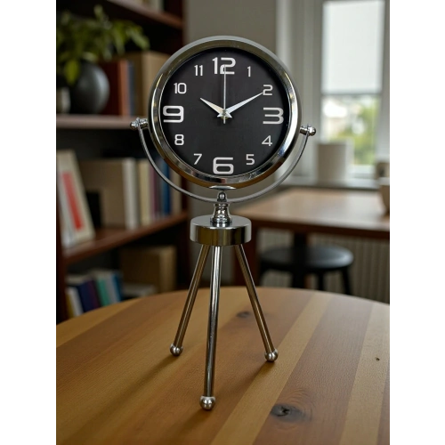 Zentime Krom Şık Üç Ayaklı Masa Saati