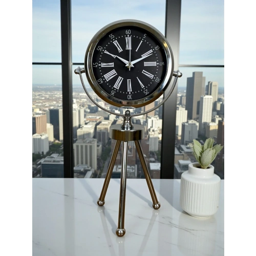 Zentime Krom Şık Üç Ayaklı Masa Saati