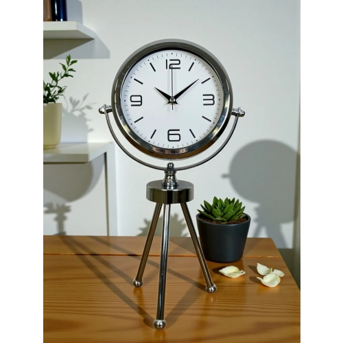 Zentime Krom Şık Üç Ayaklı Masa Saati