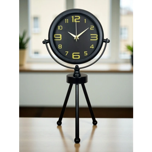 Zentime Siyah Zarif Üç Ayaklı Masa Saati