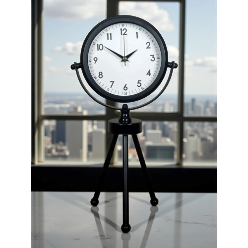 Zentime Siyah Zarif Üç Ayaklı Masa Saati