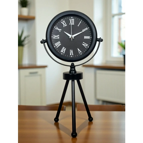 Zentime Siyah Zarif Üç Ayaklı Masa Saati