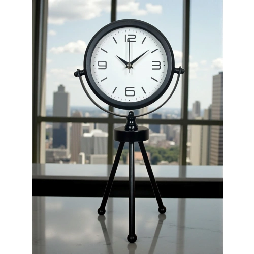 Zentime Siyah Zarif Üç Ayaklı Masa Saati