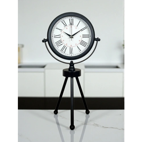 Zentime Siyah Zarif Üç Ayaklı Masa Saati