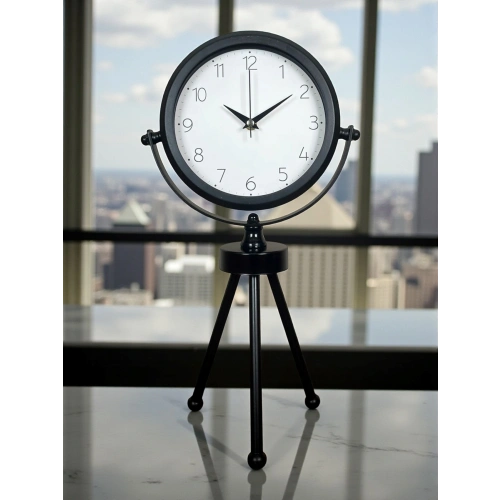Zentime Siyah Zarif Üç Ayaklı Masa Saati