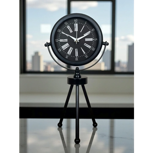 Zentime Siyah Zarif Üç Ayaklı Masa Saati