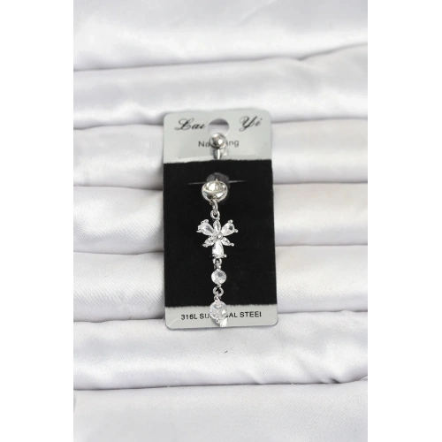 Zirkon Taşlı Cerrahi Çelik Piercing 1 Adet