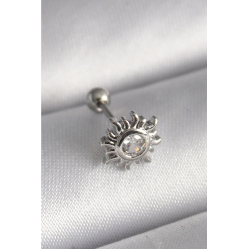 Zirkon Taşlı Güneş Tragus Piercing 6mm 1.2mm