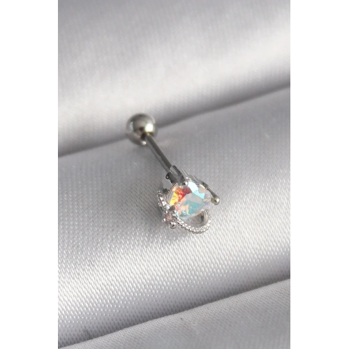 Zirkon Taşlı Kalp Tragus Piercing 6 Mm Çelik