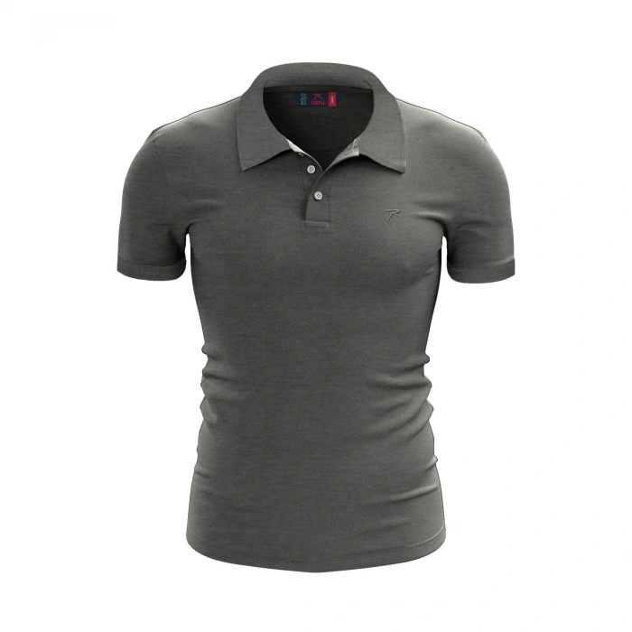 %100 Pamuk Polo T-Shirt IMPERO ANTRASİT MELANJ