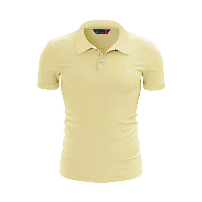 %100 Pamuk Polo T-Shirt IMPERO EKRU