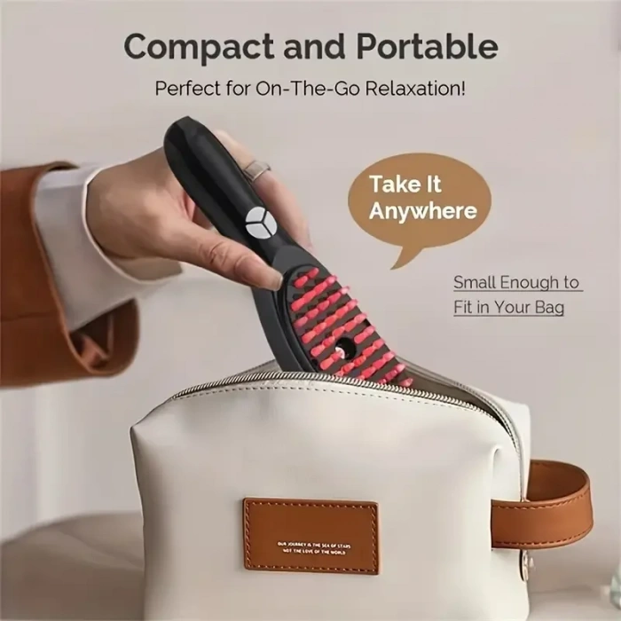 ​​Buharlı Titreşimli ve Kırmızı Mavi Işık Terapili Kafa ve Saç Bakım Tarağı (5365)