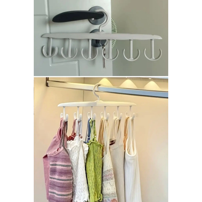1 Adet Yer Tasarruflu 6 Kancalı Plastik Dolap İçi Düzenleyici Pratik Askı