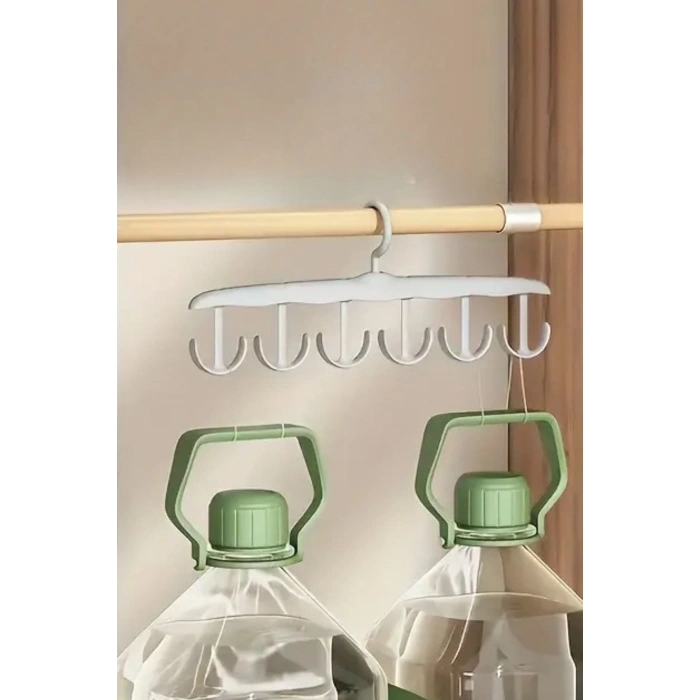 1 Adet Yer Tasarruflu 6 Kancalı Plastik Dolap İçi Düzenleyici Pratik Askı