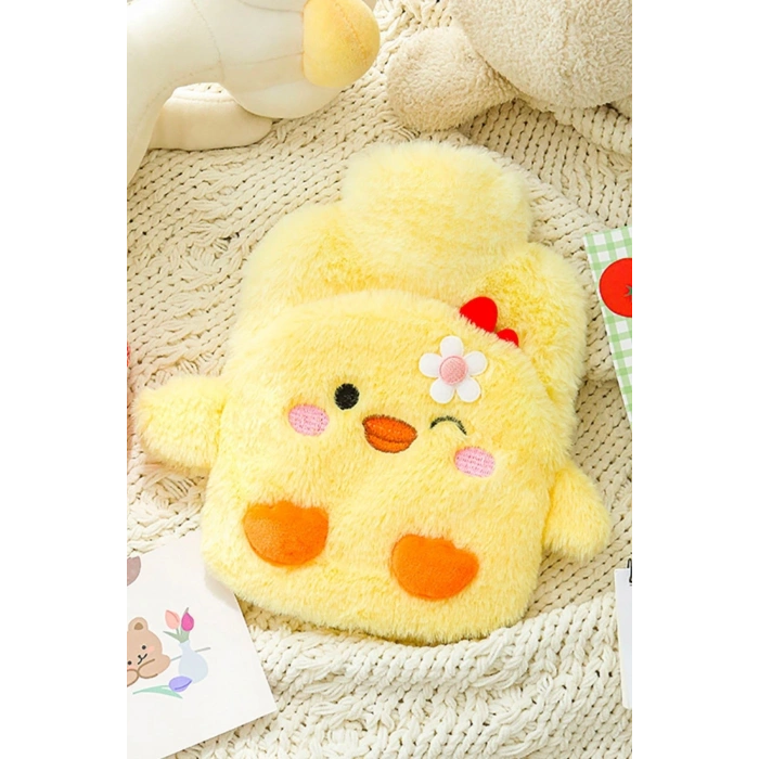 1 Litre Sevimli Hayvan Figürlü Peluş Sıcak Su Torbası 1. Sınıf Kavuçuk Malzeme