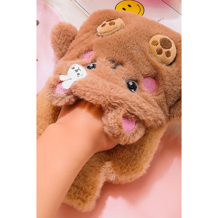 1 Litre Sevimli Hayvan Figürlü Peluş Sıcak Su Torbası 1. Sınıf Kavuçuk Malzeme