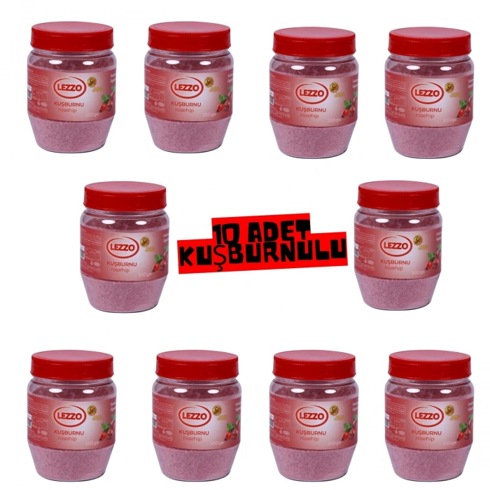 10 Adet Kuşburnu Toz İçecek (Sıcak ve Soğuk İçim) 300 Gr