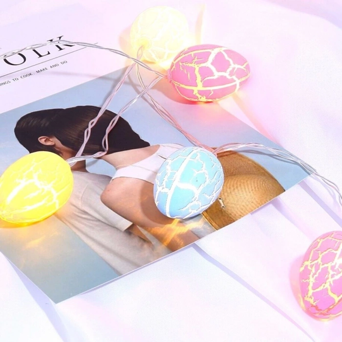 10'lu Renkli Yumurta Şeklinde Dekoratif Dolama Led Aydınlatma (5365)