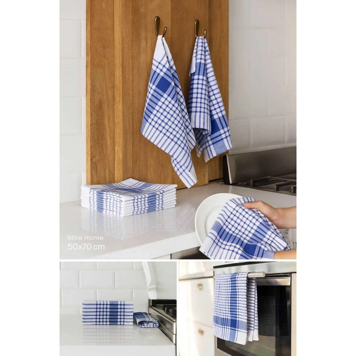 10 lu Lüks Bulaşık Kurulama Bezi ve Mutfak Peçetesi 50x70 Cm Daily Mavi