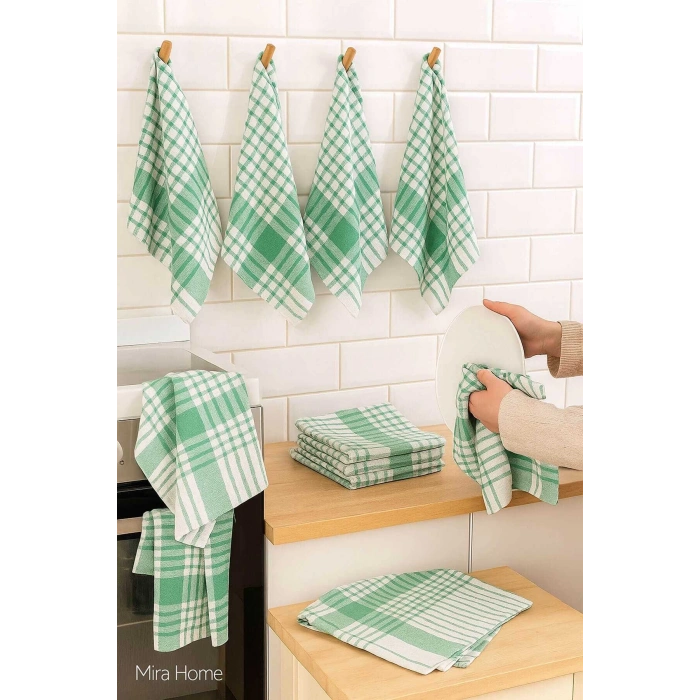 10 lu Lüks Bulaşık Kurulama Bezi ve Mutfak Peçetesi 50x70 Cm Daily Yeşil