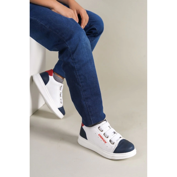 1007 - Montana Çocuk Ayakkabı Lacivert-Beyaz-Kırmızı