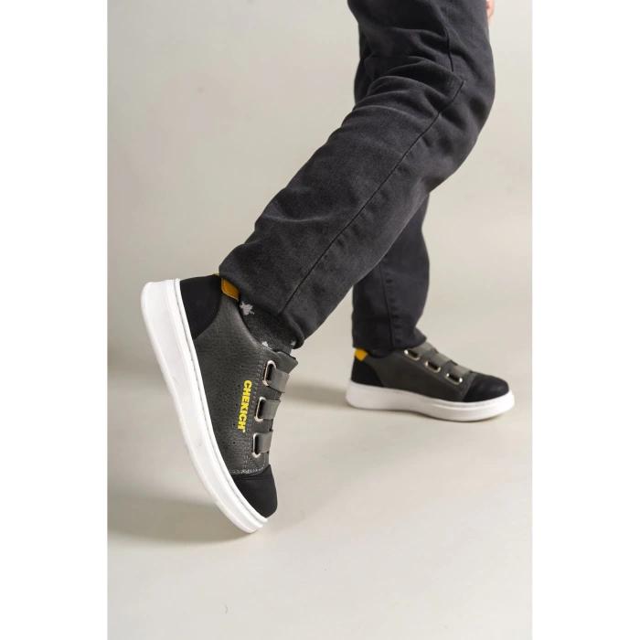 1007 - Montana Çocuk Ayakkabı Siyah-Gri-Sarı