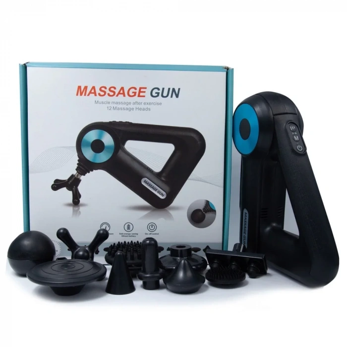 12 Başlıklı Profesyonel Masaj Tabancası Çok Fonksiyonlu (5365)