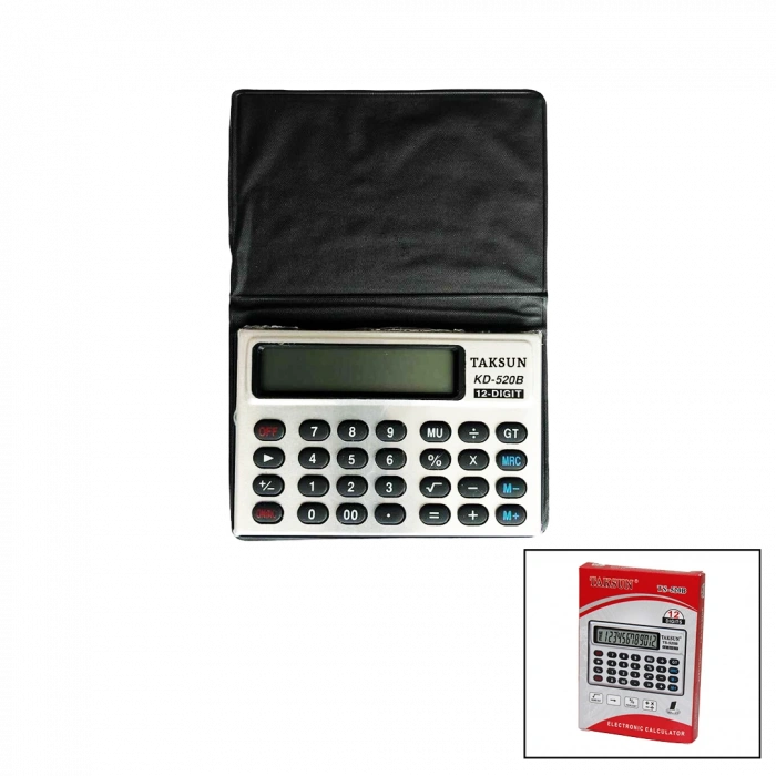 12 HANELİ MİNİ CEP - KILIFLI HESAP MAKİNESİ6.6X1.9X9.3CM TS-520B (5365)